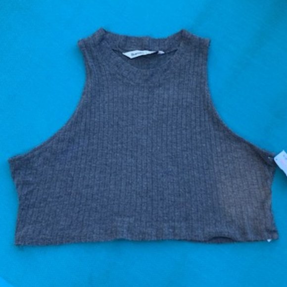 Bluenotes Gray Sweater Crop Top - Picture 1 of 8